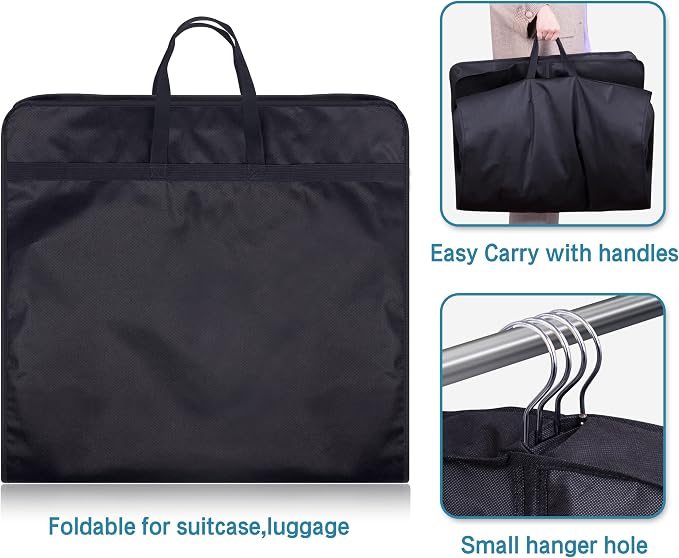 KIMBORA 60" Dress Garment Bags for Hanging Clothes Travel, Gusseted Garment Bags for Closet Storage with Handles for Long Gowns, Coats（3 Packs） - Image 6