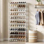 Nunsino Shoe Rack for Closet, Metal Shoe Organizer, 10 Tier Garage Shoe Rack Max Holds 50 Pairs,Shoe Storage Shelf,Entryway,White - Image 2