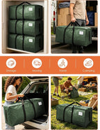SWEET DOLPHIN 8 Pack 200LB Heavy-Duty Moving Bags with Wrap-Around Handles, Extra Large Storage Totes for Space Saving, Clothes Storage Bags, College Dorm Essentials, Green, 24 Gal - Image 6