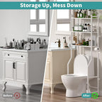 3-Tier Over Toilet Storage, Anti-Tip, 64" H, White - Image 6