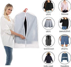 MsKitchen 6 Pack Short Garment Bags (24x31") - Dustproof Covers for Kids Clothes - Durable PEVA Storage Bags with Sturdy Zipper for Dance Costumes, Tops & Folded Pants (Translucent) - Image 4