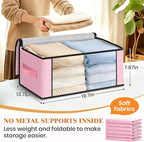 Fab totes 35L Closet Organizers, Foldable Under Bed Storage Containers | Storage Bags with Zippers,Window and Handles for Organizing Bedroom, Closet, Clothing,Organization with Handle - Image 2