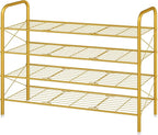 Hoctieon 4 Tier Mesh Style Shoe Rack, Entryway Shoe Shelf, Shoe Storage Organizer, Shoe Rack for Closet, Space Save for Bathroom, Garage, Hallway, Bedroom, Living Room, Gold - Image 9