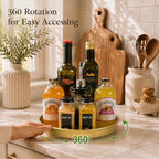 Amolliar 10" Metal Lazy Susan Organizer, Gold 2 Pack, Spice Turntable Tray - Image 2