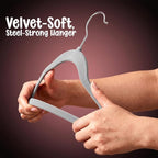 Utopia Home Kids Velvet Hanger 20 Pack – 11" Premium Baby Hangers - Grey - Image 5