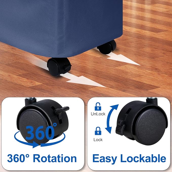 Slim Laundry Hamper with Wheels,20 Gal (75L) Rolling Laundry Basket with lid and wheels Clothes Hamper Foldable Tall Dirty Clothes Basket Sturdy Collapsible Clothes Hamper for Dorm,Laundry Room - Image 5