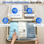 15+1 Packs Vacuum Bags for Travel with Rechargeable Pump, 3 Sizes Vacuum Seal Bags for Clothing, Compression Vacuum Travel Bags for Luggage, Vacuum Packing Bags for Closet Organization - Image 5