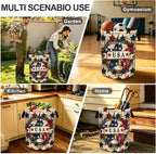 4th of July Wooden Print Star Laundry Basket Foldable Laundry Hamper With Handles Clothes Storage Bucket Organizer Laundry Bag For Bedroom Bathroom Laundry Storage 19.6 x 15.7 - Image 8