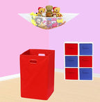 Simple Houseware Foldable Closet Laundry Hamper Basket, Red - Image 3