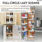 Rev-A-Shelf 20" Dual Full Circle Lazy Susan Organizer for Upper Corner Kitchen Cabinets, Plastic Home Storage 2 Tier Shelves, White, 6012-20-11-52 - Image 3