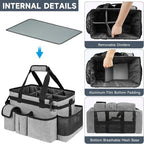 Cleaning Caddy Bag,Large Cleaning Supplies Organizer with Handle for Housekeepers,Gray - Image 2