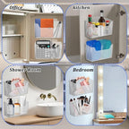 4 PCS Adhesive Kitchen Cabinet Door Organizer Storage Caddy, Clear Lid Organizer Cabinet Door Wall Mounted Pantry Storage Organizer for Food, Under Sink Door Storage Shelf for Kitchen Bathroom Office - Image 5