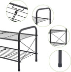Hoctieon 2 Tier Shoe Rack for Closet, Durable Mesh Style Shoe Rack, Entryway Shoe Shelf, Shoe Storage Organizer for Hallway, Bedroom, Living Room, Wardrobe, Black - Image 9