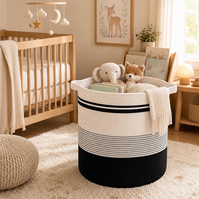 OIAHOMY 80L Laundry Basket Laundry Hamper Nursery Hamper Gradient Dark - Image 5
