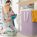 Lifewit 80L Large Laundry Baskets, 2 Pack, Reinforced Handles, Purple - Image 7