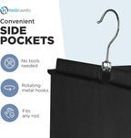 Handy Laundry Hanging Closet Organizer - 6 Shelf Storage for Clothes, Sweaters, Shoes & Accessories - Space-Saving Wardrobe Shelves with Hooks for Dorm, RV & Small Closet Organization (Black) - Image 6