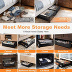100L Extra Large Under Bed Storage with Wheels, 9.5" Extra Tall Storage Box - Image 9