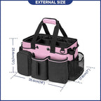 LoDrid Large Professional Cleaning Caddy with Detachable Divider, Pink - Image 6