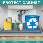 URMONA Waterproof Silicone Under Sink Mat 16'' x 10'' Shelf Liner for Kitchen and Bathroom, Cabinet and Counter Protector, Storage and Organizers, Litter Mat, Pet Cat Puppy Essentials(Light Grey) - Image 2