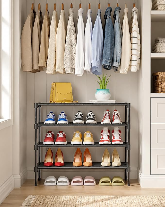 Kitsure Shoe Rack - Non-Woven Shoe Rack Shelf, Shoe Organizer for Closet, Entryway, Garage & Corridor, Stackable Shoe Shelves, X-Large, Black | Shoe Organizer for Closet, Entryway, Garage, Stackable Shoe Shelves, college dorm&apartment essentials - Image 8