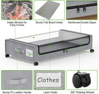 Molutsody Under Bed Storage with Wheels, 2-Pack Underbed Storage Containers with Clear Lids, Under Bed Shoe Storage Organizer Bins, Rolling Under Bed Storage for Clothes Shoes Blankets (Grey) - Image 4