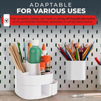 Masirs Small 360 Rotating Makeup Organizer, 5 Compartments, Square White - Image 5