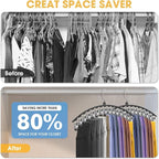 Upgrade 6 Pcs Skirt Pants Hangers with Clips, Metal Legging Organizer Black - Image 2