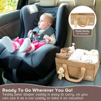 PeraBella Diaper Caddy Organizer for Changing Table, Storage Basket for Wipes, Gift for Baby Shower, Car Organizer, Nursery Organizer, Portable Storage - Image 5