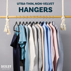 DEILSY™ Non-Velvet Black Plastic Hangers Slim Hangers 50 Pack for Closet | Space saving hangers, modern black hangers, thin hangers for shirts, jackets, coats and everyday clothing - Image 2