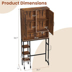 Over The Toilet Storage Cabinet,31" W Bathroom Organizer, Brown - Image 2