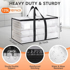 HomeHacks Large Moving Bags, Heavy Duty Clear Storage Bags, 10 Pack 125L - Image 2