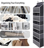 TYMENSH Gray Over Door Organizer with 5 Large Clear Pockets and 6 Side Mesh Pockets, Anti-Tilt Hanging Door Storage for Closet, Bathroom, Bedroom, Dorm, Nursery, Toys - Image 6