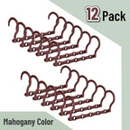 Mr. Pen- Space Saving Hangers for Clothes, 12 pcs, Mahogany Color, Plastic Multi Clothes Hangers Space Saving, 5 Slots, 360° Rotating Hooks - Image 2