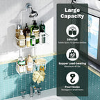 Epicano Shower Caddy Hanging Over Head, White,Stainless Steel - Image 2