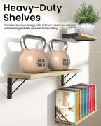 BAYKA Wall Shelves for Bedroom Decor, Floating Wall Shelves for Living Room Kitchen Storage, Wall Mounted Rustic Wood Floating Shelves for Kids Books, Corner Shelves for Bathroom(Brown，Set of 3) - Image 5