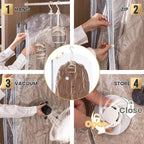TAILI Hanging Vacuum Storage Bags for Clothes,Space Saver 6 Combo with Pump | Vacuum Seal Bags for Clothing Travel, Winter Clothes Storage Closet Organizers, Garment, Coats, Suits and Jackets - Image 4