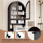 Over The Toilet Storage Cabinet, 29.7”W Modern Storage Cabinet Over Toilet with Acrylic Doors, Arched Freestanding Over Toilet Rack with Adjustable Shelf for Bathroom, Espresso - Image 6