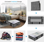 Onlyeasy 4 Pack Under Bed Clothes Storage Bags Organizer with Reinforced Handles and Zippers, Foldable Underbed Storage Container Bags for Blankets, Comforters, Bedding, Linen-like Black, MXAUBBP4 - Image 3