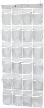 Simple Houseware 24 Pockets Large Clear Over the Door Shoe Organizer, Gray | 56" x 22.5", 4 Durable Metal Hooks, 5" x 9" Pocket Size, Multipurpose by SimpleHouseware