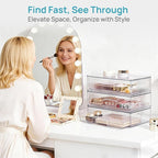 Vtopmart Clear Stackable Storage Drawers, 4 Pack Wide Plastic Organizers - Image 4