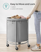 SONGMICS Laundry Basket with Wheels,190L, Steel Frame, Removable Bag - Image 8