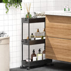 SPACEKEEPER Slim Rolling Storage Cart, 3 Tier Bathroom Storage Organizer Laundry Room Utility Cart Mobile Shelving Unit, Multi-Purpose for Kitchen Office Bathroom Laundry Narrow Places, Black - Image 6