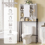 Over The Toilet Storage Cabinet,31" W Bathroom Organizer, White - Image 6