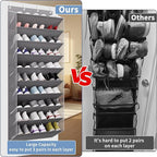 TAHAVICE 30 Pair Over the Door Shoe Organizer, Hanging Closet Shoe Storage - Image 3
