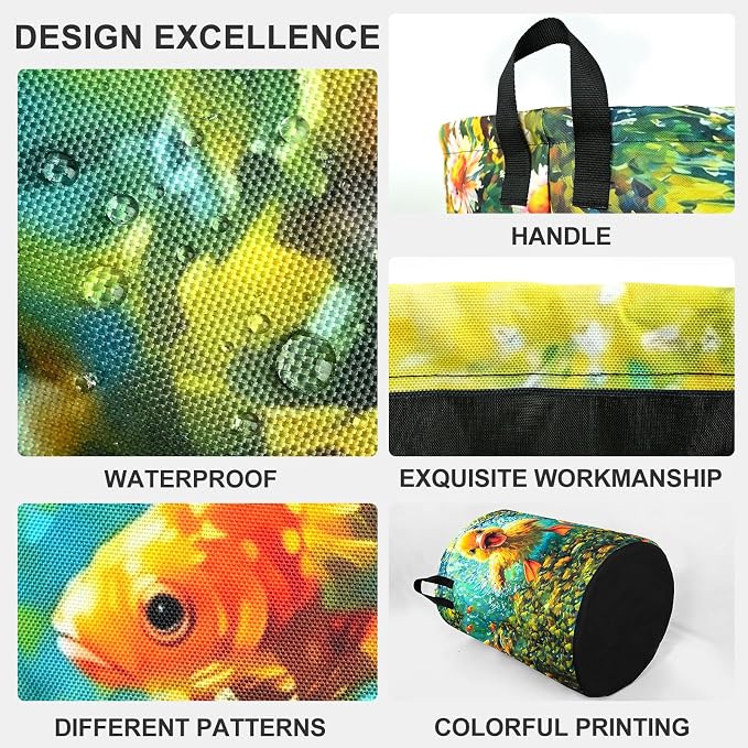 Duck Fish Laundry Basket Foldable Laundry Hamper With Handles Clothes Storage Bucket Organizer Laundry Bag For Bedroom Bathroom Laundry Storage 19.6 x 15.7 - Image 3