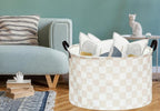 MAIZMZ Checkered Storage Basket Extra Large 80L Kids Hamper Baby Laundry Basket Waterproof Toys Car Organizer Collapsible Canvas for Home/Dorm/Pet/Office/Closet/Shelf/Gift Baskets - Image 4