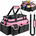 Cleaning Caddy,Large Cleaning Bags for Housekeepers,Cleaning Supplies Organizer with Handle,Pink by ZIOZERTT