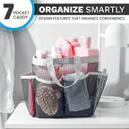 Handy Laundry Mesh Shower Caddy Portable for College Dorm Room Essentials, 7 Pocket Hanging Tote, Quick Dry Lightweight Toiletry Organizer, Reinforced Handles for Gym, Beach, Travel, Camping (Black) - Image 5