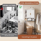 Over The Toilet Storage Cabinet,31" W Bathroom Organizer, White - Image 5