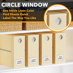 SpaceAid 4 Pack Bed Sheet Organizers and Storage, Foldable Sheet Organizer for Linen Closet, Sheets Set Folder Keeper with Window XL (Queen & King Size) Organizing Bedding Container, Beige - Image 3